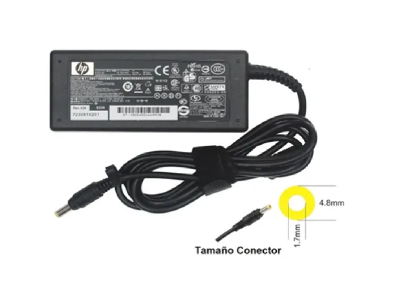 Cargador HP Compaq 18.5v 3.5a 65w Punta Amarilla 4.8×1.7mm