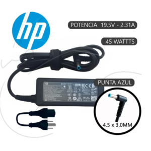 Cargador HP Compaq 19.5v 2.31a 45w Plug Celeste 4.5×3.0mm