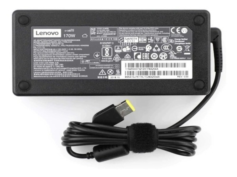 Cargadores LENOVO 20V 8.5a 170W USB con pin plug amarillo GAMER, originales