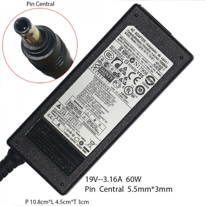 Cargador Samsung 19v 3.16a 60w Plug 5.5×3.0mm Original