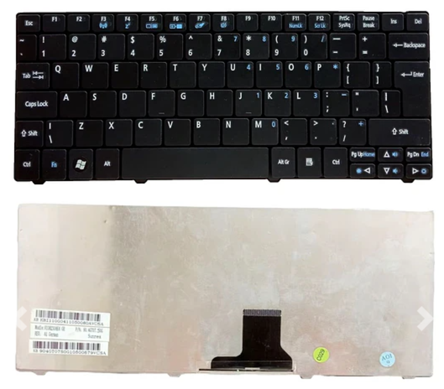 Teclado ACER ASPIRE ONE MINI ZA3, ZA5, ZH7, 751H, AO721H, AO722, AO751H, AO752, AO753, 1410, 1420P, 1810T, 1820PT color negro en español