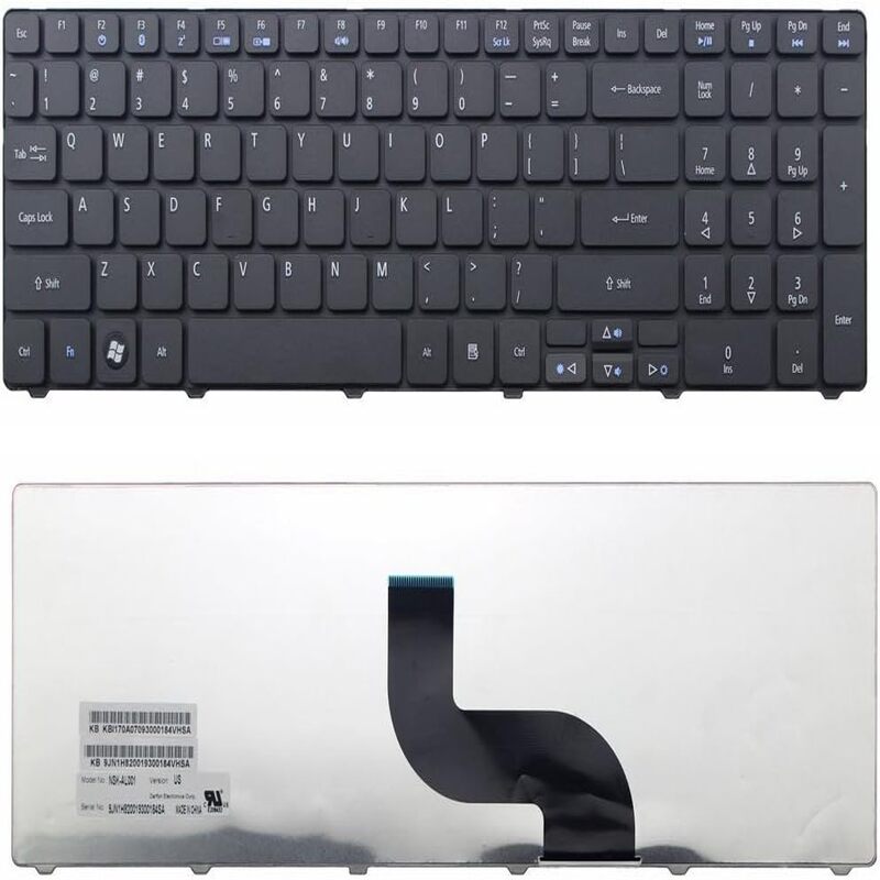 Teclado ACER ASPIRE 5250, 5251, 5252, 5253, 5336, 5349, 5551, 5552, 5553, 5560, 5625, 5733, 5736, 5736z, 5741, 5742, 5745, 5749, 5750z, 5820, 7250, 7551, 7552, 7739, 7741, 7745, color negro en español